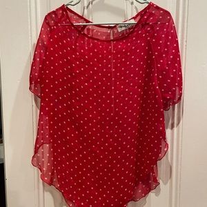 Vintage red & white polka dot blouse